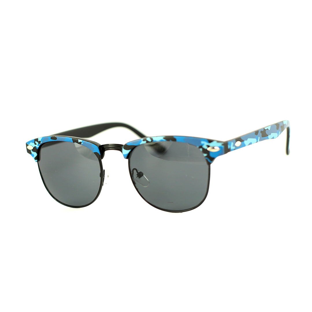 Clubmaster Mat Camo Blauw, Zwarte Lenzen