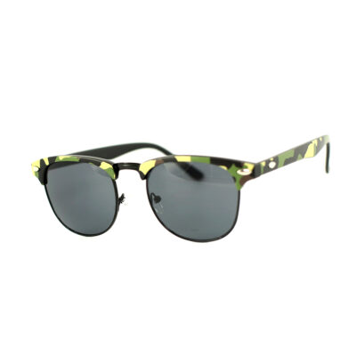 Clubmaster Mat Camo Groen, Zwarte Lenzen