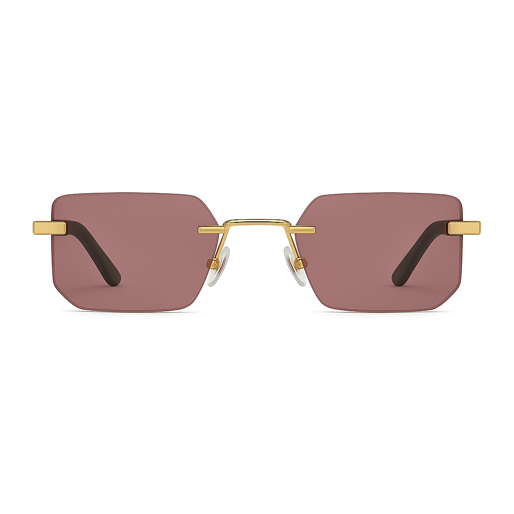 Pablo goud, Roze lens, Rimless, Randloos
